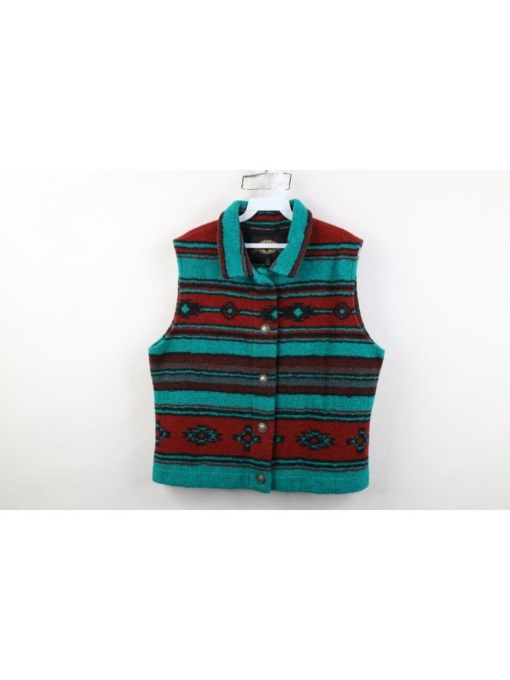 Vintage 90s Streetwear Womens Size Large Southwestern Aztec Blanket Vest Jacket